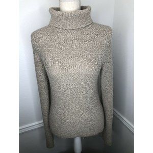 Women's J. Crew Petite Medium Cowl Neck Beige Long Sleeve Sweater